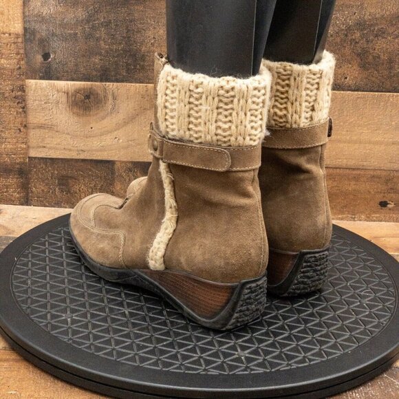 AQUATALIA WOMENS BOOTS PULL ON ZIP UP BROWN SUEDE OUTDOOR CASUAL SIZE 8.5 - Picture 6 of 9